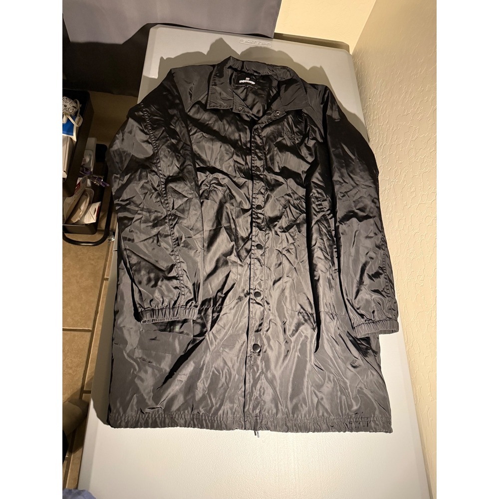 Undefeated Mens Black Longline Coach Jacket Snap Front XL 515132 Streetwear